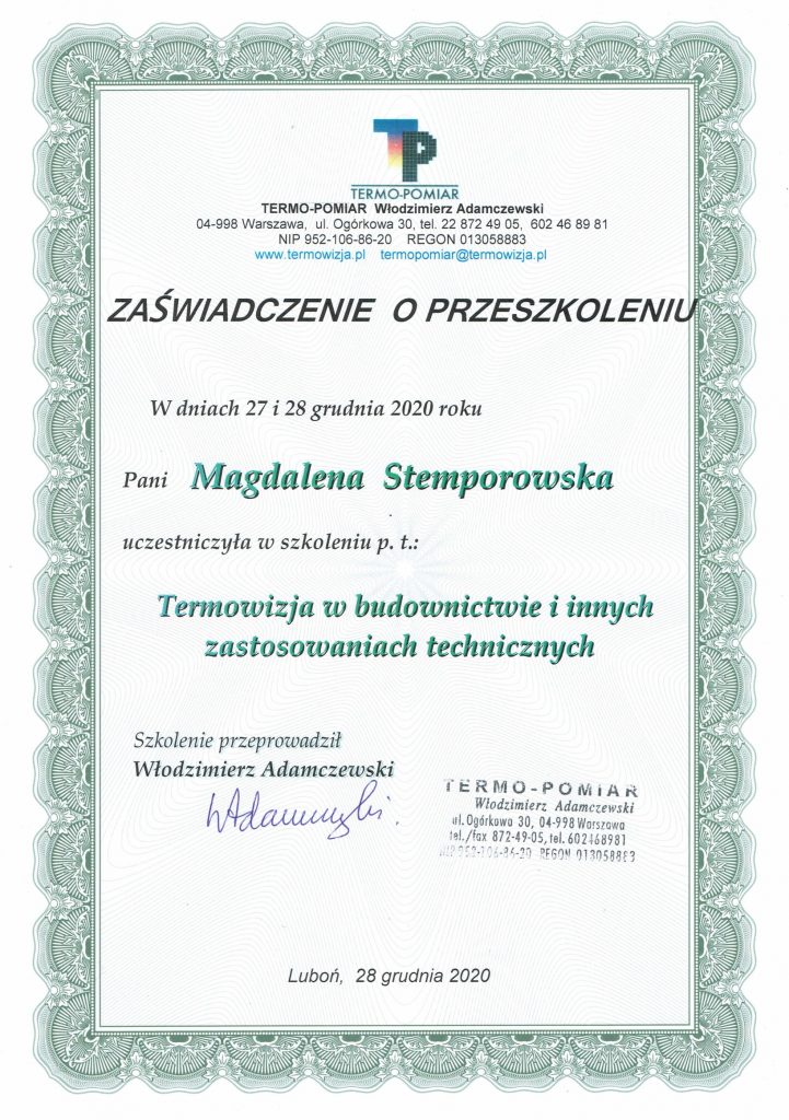 Certyfikat | TERM-OS.pl