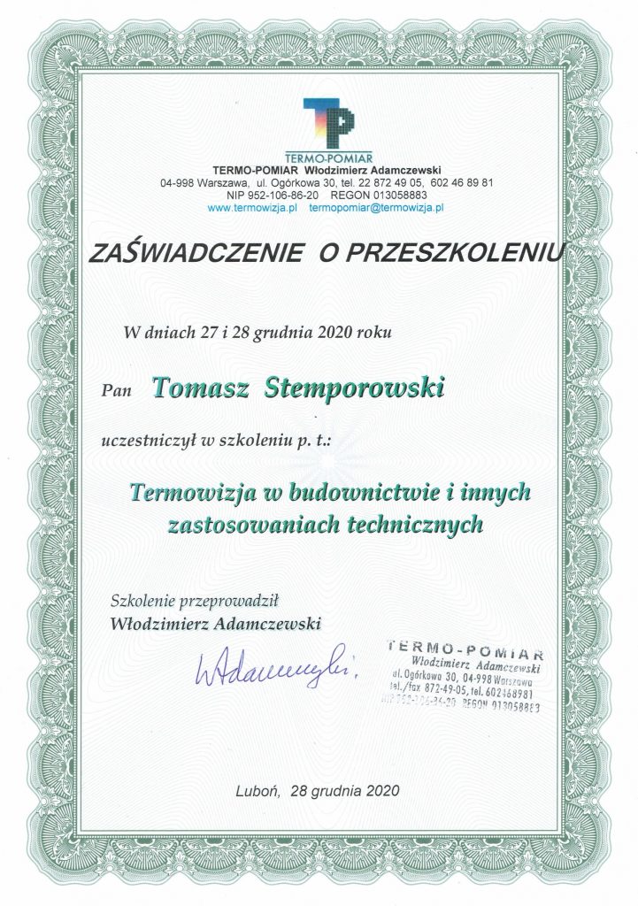 Certyfikat | TERM-OS.pl