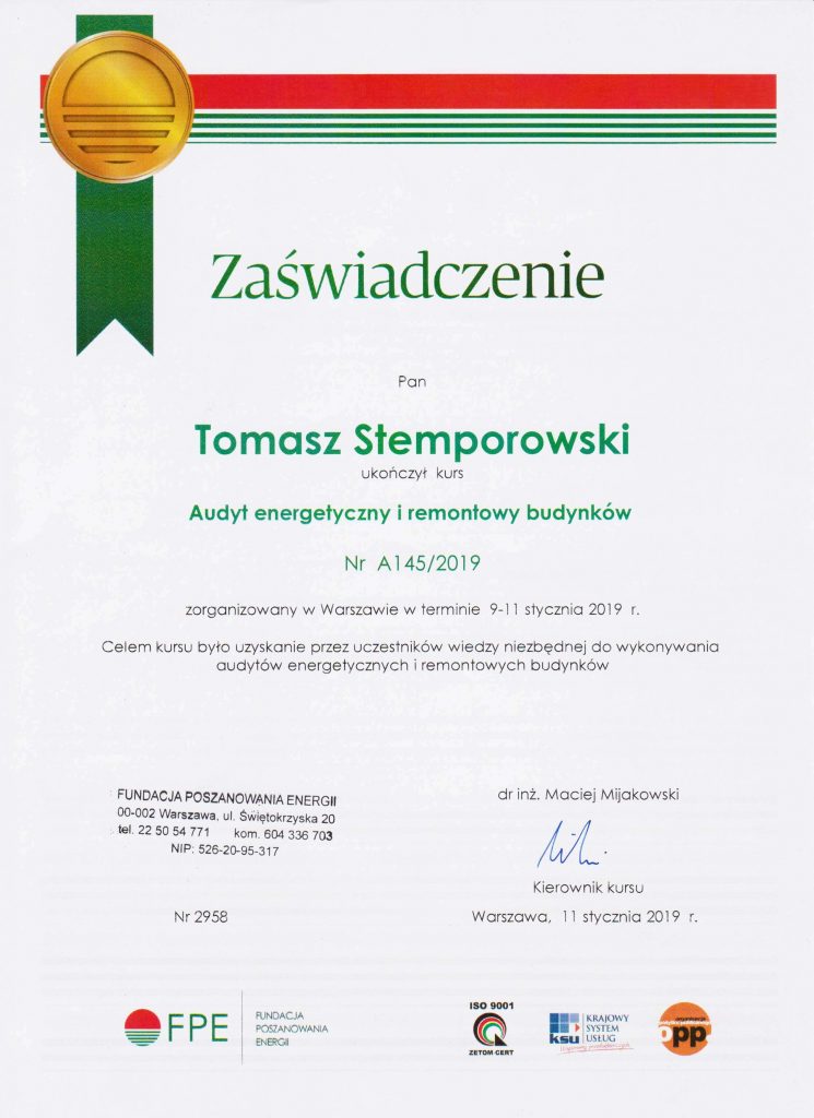 Certyfikat | TERM-OS.pl